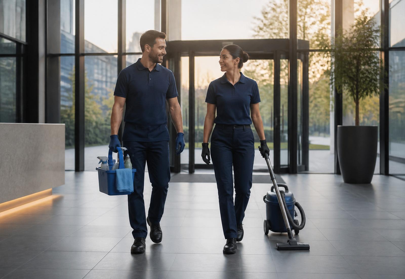 SpotZero crew entering a corporate lobby